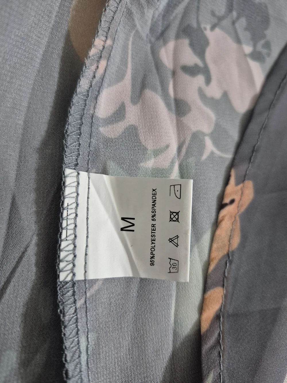 Gray Floral Sheer Kimono Cardigan Duster Cover Up Medium